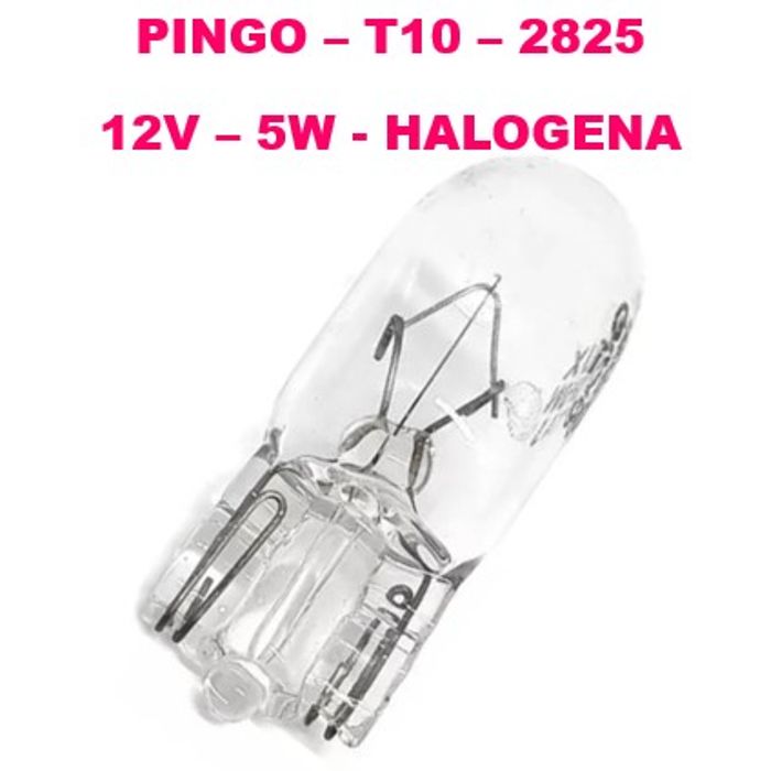 ISO6L2825 12V 5W - LAMPADA PINGO ESMAGADA 12V 5W HALOGENA 2825 (EMB. COM 10 PECAS - VALOR UNITARIO) - PC