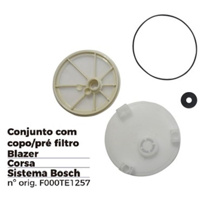 ISO1903023 - PRE FILTRO COM COPO DA BOMBA CORSA/ S10/ BLAZER - SISTEMA BOSCH (EMB. COM 01 KIT - VALOR DO KIT) - KIT