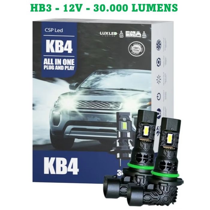ISO14KB4HB3 12V - KIT LAMPADA LED MINI KB4 HB3 30000LM 6500K 12V (EMB. COM 02 PECAS - VALOR DO PAR) - KIT