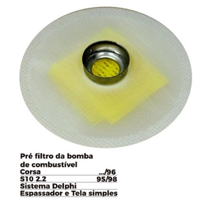 ISO1903021 - PRE FILTRO BOMBA COMBUSTIVEL CORSA/ S10 - SISTEMA DELPHI/ ESPASSADOR E TELA SIMPLES (EMB. COM 01 PECA - VALOR UNITARIO) - PC