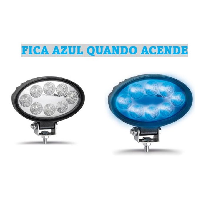 ISO14F6900 AZ 12/24V - FAROL LED OVAL AZUL 12/24V COM 8 LEDS (EMB. COM 01 PC - VALOR UNITARIO) - PC
