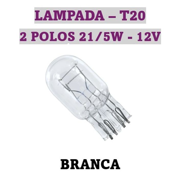 ISO14LX12066 PR 12V - LAMPADA HALOGENA PINGO T20 21/5W 12V 7443 (EMB. COM 10 PECAS - VALOR DO UNITARIO) - PC