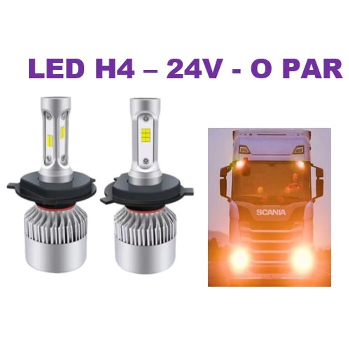 ISO14LFV24 H4 24V - KIT LAMPADA FAROL LED H4 24V 280000LM 36W 6500K (EMB. COM 02 PC- VALOR DO PAR) - KIT