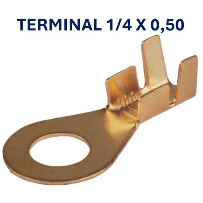 AMS81028 - TERMINAL OLHAL 1/4 X 0,50 MM (EMB. COM 100 PECAS - VALOR DO CENTO) - CT