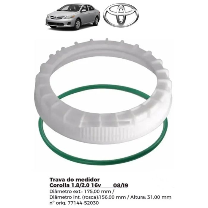ISO1904022 G - TRAVA BOIA COMBUSTIVEL TOYOTA/ COROLLA 08/19- COM GUARNICAO- DIAMETRO EXTERNO 175,00MM, DIAMETRO INTERNO (ROSCA) 156,00MM, ALTURA 31,00MM (EMB. COM 01 - KIT VALOR DO KIT) - KIT