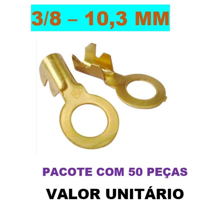 ISO80160-S - 3/8 - TERMINAL OLHAL 10,3 MM (3/8) (EMB. COM 50 PECAS - VALOR UNITARIO) - PC