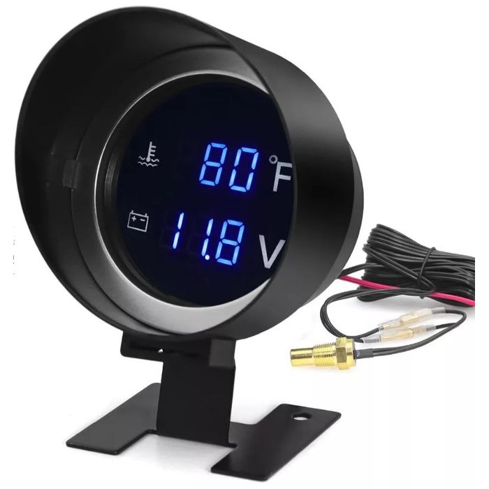 ISO628 12/24V AZ - RELOGIO DISPLAY AZUL - 12/24V - MEDIDOR TEMPERATURA DA AGUA DO MOTOR E VOLTIMETRO (EMB. COM 01 KIT - VALOR DO KIT) - KIT
