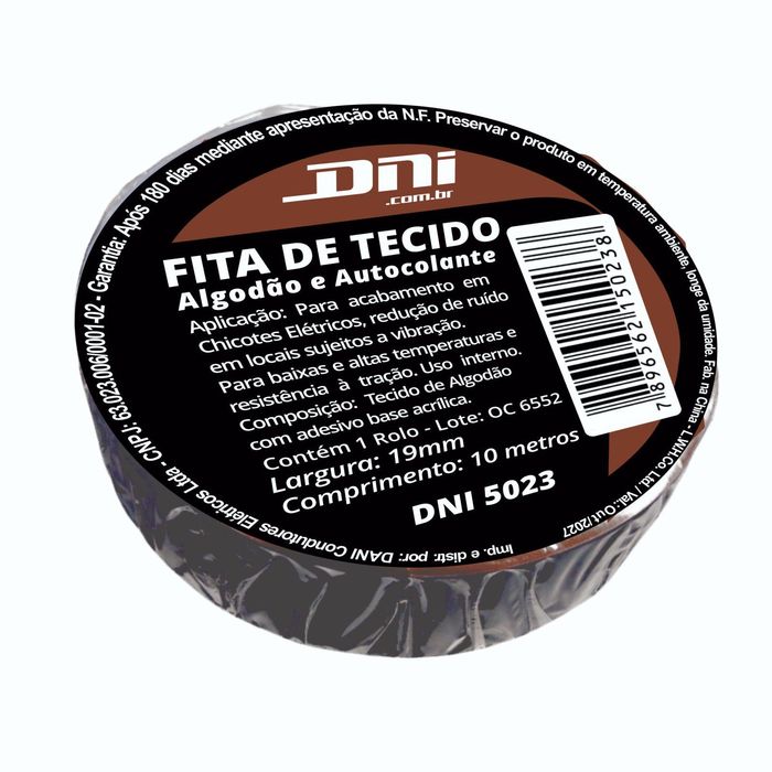 DNI5023 - FITA TECIDO AUTOCOLANTE - PRETA - 10 MT - PC