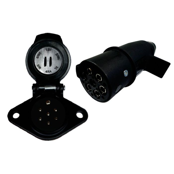 DNI8311 - TOMADA 7 POLOS - NYLON REFORÇADO LINHA PESADA - MACHO + FEMEA - KIT