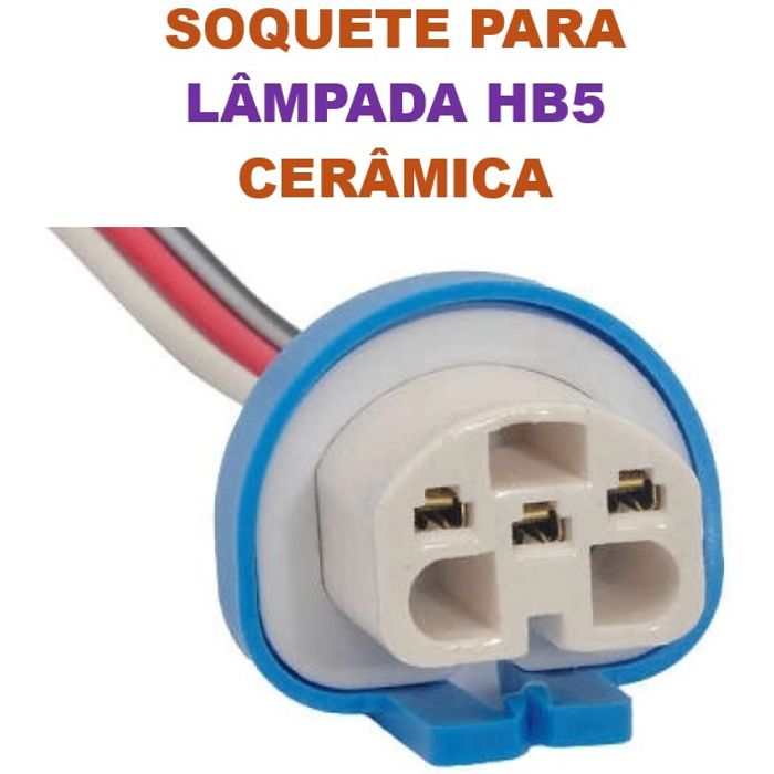 ISO6S.7787-02 - CHICOTE 3 VIAS - SOQUETE LAMPADA HB1/ HB5 CERAMICA (EMB. COM 01 PECA - VALOR UNITARIO) - PC