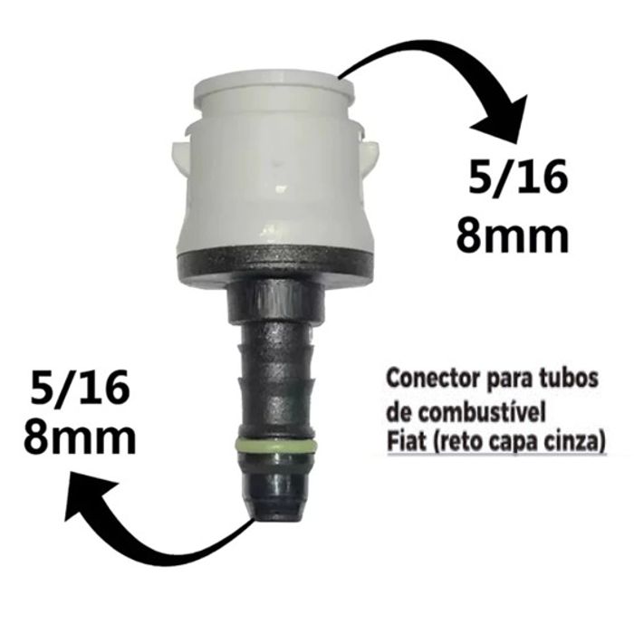 ISO1905081 - CONECTOR PARA TUBOS DE COMBUSTIVEL/ FIAT/ RETO/ CAPA CINZA (EMB. COM 01 PECA - VALOR UNITARIO) - PC