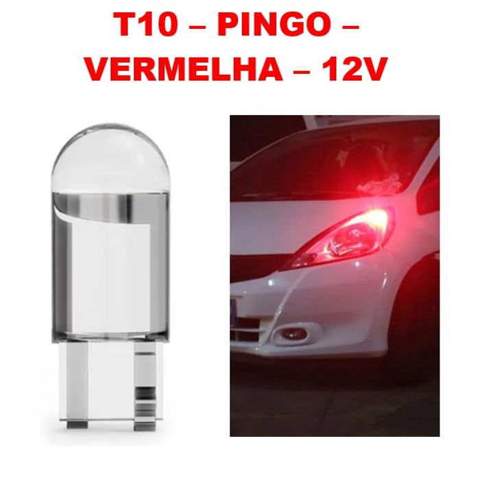 ISO6LT10R VM 12V - LAMPADA PINGO 12V - T10 - ALTA RESISTENCIA - VERMELHA (EMB. COM 1 PECA- VALOR UNITARIO) - PC