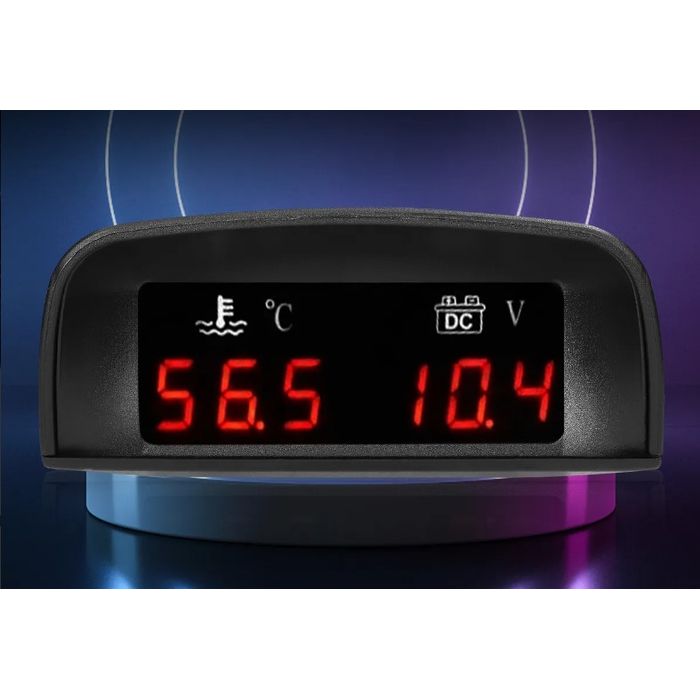 ISO6XB6101 - RELOGIO 12V/ 24V TEMPERATURA  E VOLTIMETRO 2 EM 1 - UN