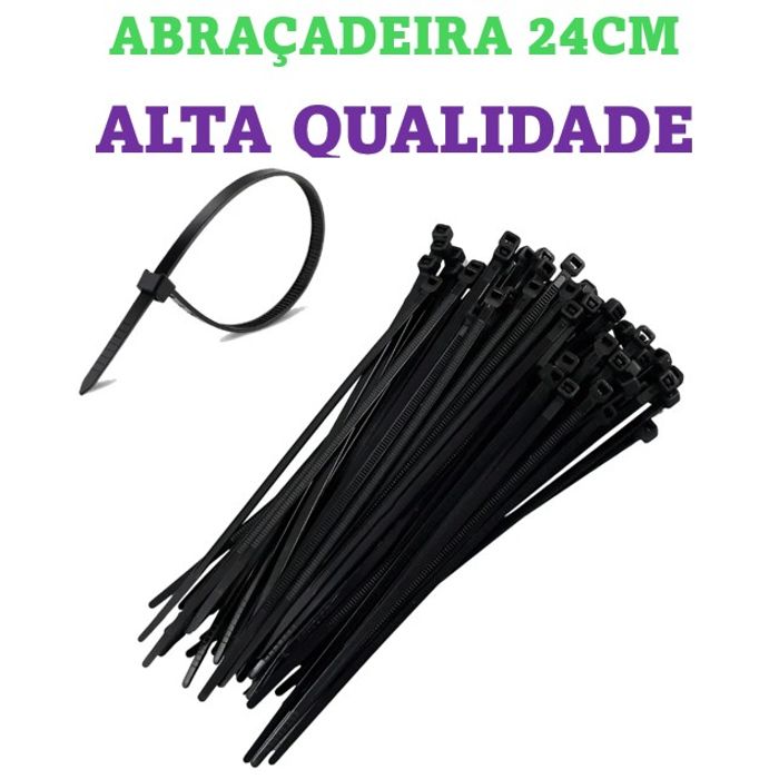 ISO17AB5024 - ABRACADEIRA 24 CENTIMETRO PRETA (EMB. COM 100 PECAS - VALOR DO CENTO) - CT