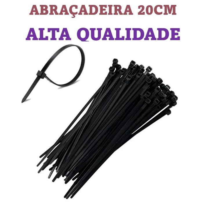 ISO17AB5020 - ABRACADEIRA 20 CENTIMETRO PRETA (EMB. COM 100 PECAS - VALOR DO CENTO) - CT