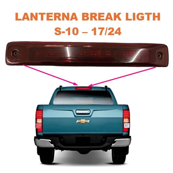 ISO1907317 S10 VM - LANTERNA BREAK LIGHT- S10 17/24 - COM PLACA LED - VERMELHA (EMB. COM 01 PECA - VALOR UNITARIO) - PC