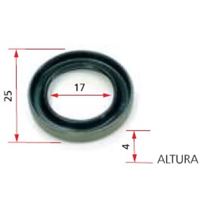 ISO7-3714 - RETENTOR ALTERNADOR BOSCH WAPSA ONIBUS M BENS 75 A S/ MOLA - 25 X 17 X 4 MM (EMB. COM 01 PECA - VALOR UNITARIO) - PC