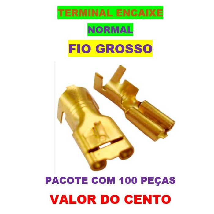ISO80183-S - TERMINAL ENCAIXE - FEMEA C/ TRAVA 6,7 ( 1/4 ) FIO GROSSO(EMB. COM 100 PECAS - VALOR DO CENTO) - CT