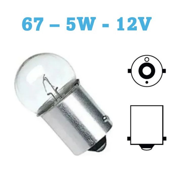 ISO14LX67 5W 12V - LAMPADA HALOGENA 67 12V 5W BRANCA 1POLO 12821P (EMB. COM 10 PECAS - VALOR UNITARIO) - PC