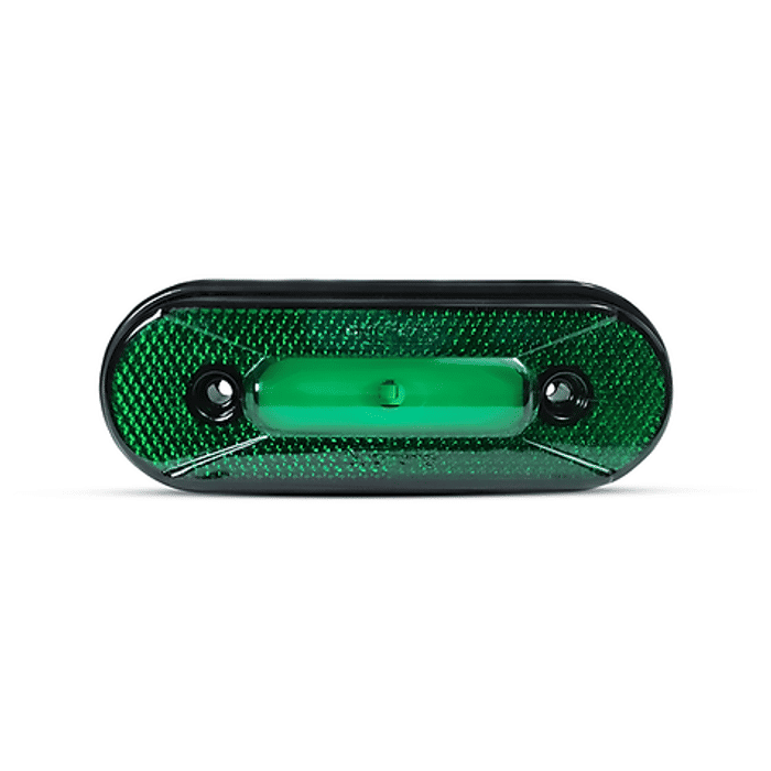 ISO20028 VD 12/24V - LANTERNA LATERAL OVAL - VERDE 12/24V - PC