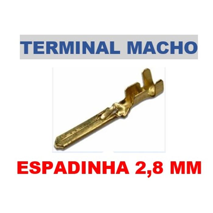 ISO1900031 - TERIMNAL MACHO ESPADINHA 2,8 MM COM TRAVA (100 PCS - VALOR DO CENTO) - CT
