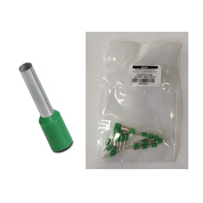 ISO6TE1008 - TERMINAL ILHOS TUBOLAR ISOLADO 1.00 MM VERDE (EMB. COM 20 PEÇAS - VALOR UNITARIO) - PC