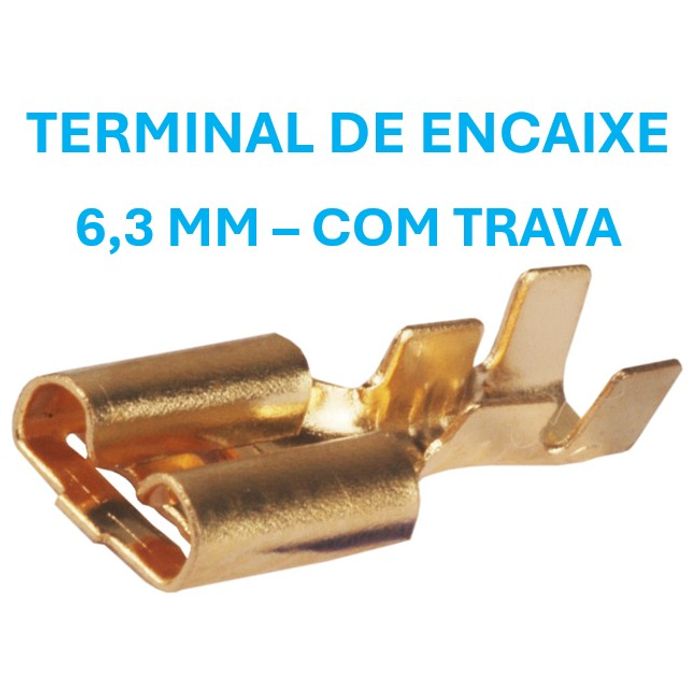 AMS81032 - TERMINAL ENCAIXE 6,30 MM COM TRAVA (EMB. COM 100 PECAS - VALOR DO CENTO) - CT
