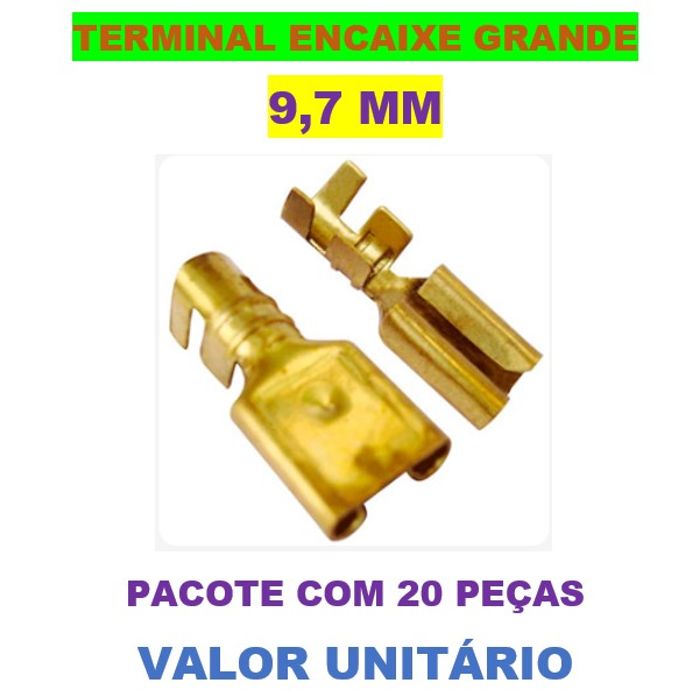 ISO80181-S GDE - TERMINAL ENCAIXE FEMEA 9,7 MM - SEM TRAVA (EMB. COM 20 PECAS - VALOR UNITARIO) - PC