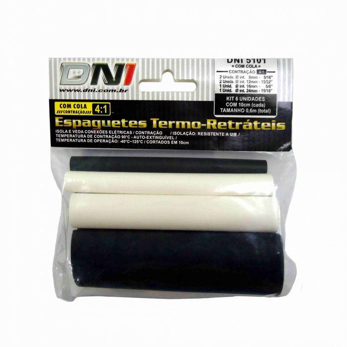 DNI5101 KIT - KIT ESPAGUETE RETRATIL C/ COLA 6 PCS - 8/ 12/ 16/ 24MM - KIT