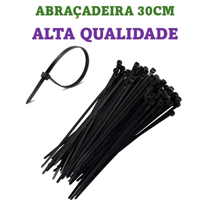 ISO17AB5030 - ABRACADEIRA 30 CENTIMETRO PRETA (EMB. COM 100 PECAS - VALOR DO CENTO) - CT