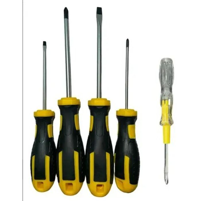 ISO6CH3119 - CONJUNTO COM 4 CHAVES DE FENDA E 1 TESTADOR DE VOLTAGEM (EMB. COM 05 PECAS- VALOR DO KIT) - PC