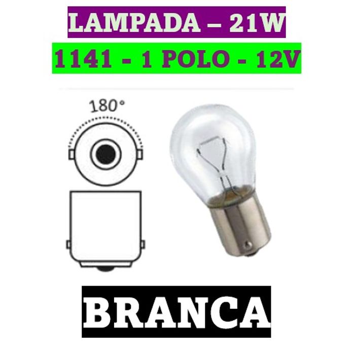 ISO14LX1141 BC 12V - LAMPADA HALOGENA 1141 21W 1141 12V BA15S 1POLO 12498PR (EMB. COM 10 PECAS - VALOR UNITARIO) - PC