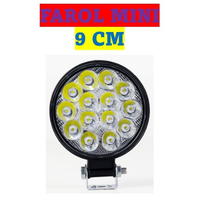 ISO224019 12/24V - FAROL LED MINI REDONDO 14 LED 42W 9 CM 12/24V (EMB. COM 01 PECA- VALOR UNITARIO) - PC