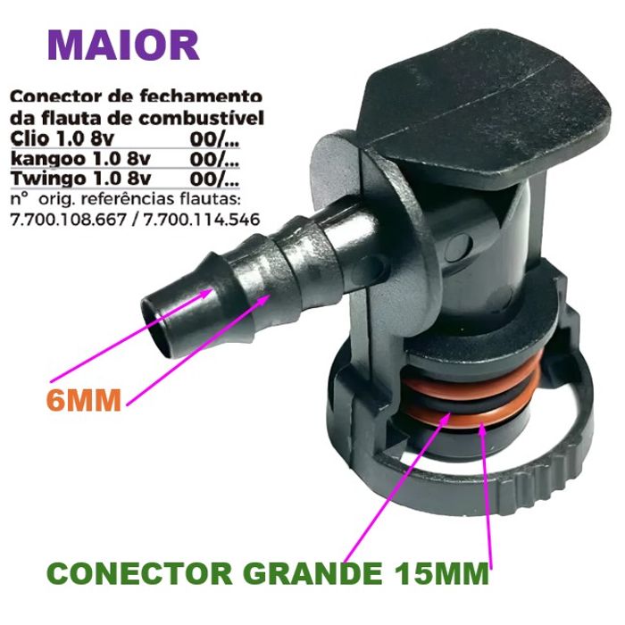 ISO1905083 - CONECTOR GRANDE FLAUTA LINHA RENALT (EMB. COM 01 PECA - VALOR UNITARIO) - PC