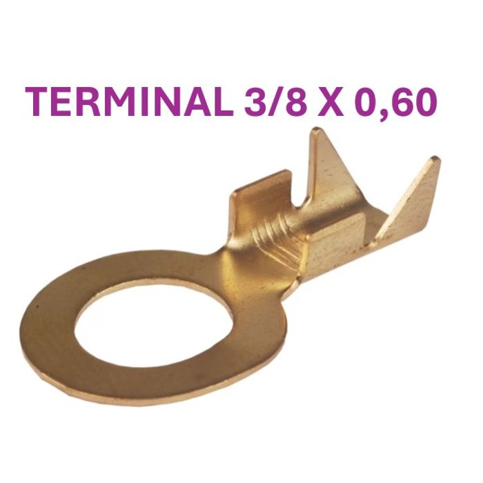 AMS81030 - TERMINAL OLHAL 3/8 X 0,60 MM (EMB. COM 50 PECAS - VALOR UNITARIO) - PC