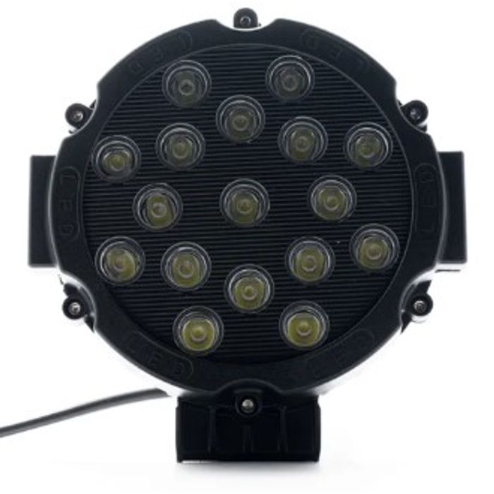 ISO14F1413 12/24V - FAROL LED REDONDO 17,7X15,5X4,2 CM- 51W 12/24V- PRETO (EMB. 01 PC- VALOR UNITARIO) - PC