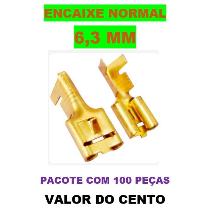 ISO80182-S - TERMINAL ENCAIXE FEMEA 6,3 X 0,8MM (EMB. COM 100 PECAS - VALOR DO CENTO) - CT