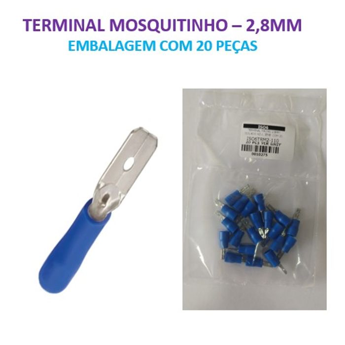 ISO6TRM2-110 - TERMINAL MACHO 2.8MM ISOLADO AZUL (EMB. COM 20 PEÇAS - VALOR UNITARIO) - PC