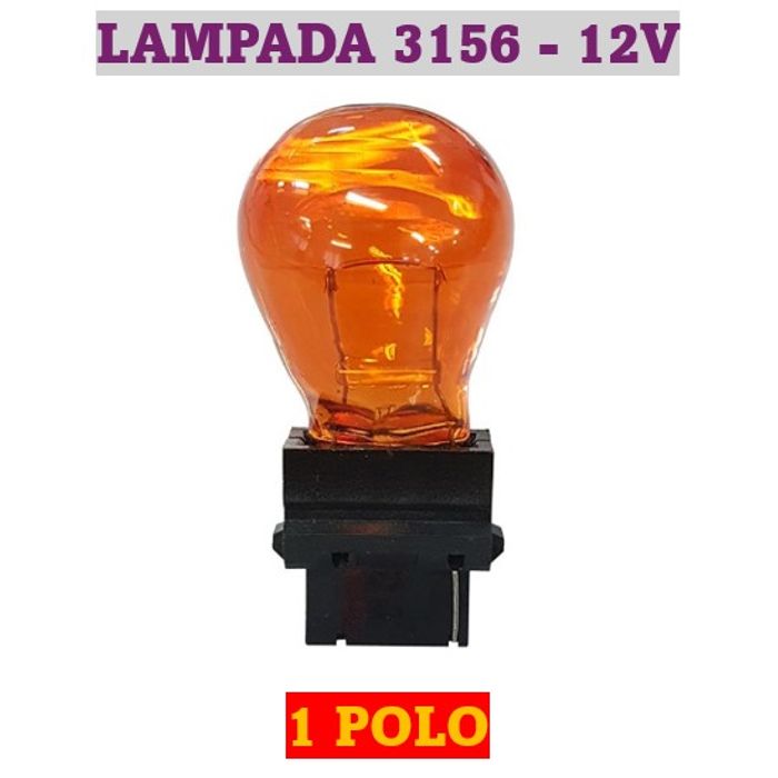 ISO14LX3156 AM 12V - LAMPADA HALOGENA 3156 T25 12V 27W AMARELA 1 POLO (EMB. COM 10 PECAS - VALOR UNITARIO) - PC