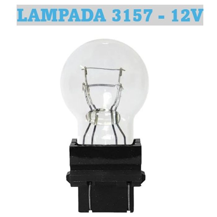 ISO14LX3157 BC 12V - LAMPADA HALOGENA T25 3157 12V 27/7W BRANCA 2 POLOS (EMB. COM 10 PECAS - VALOR UNITARIO) - PC