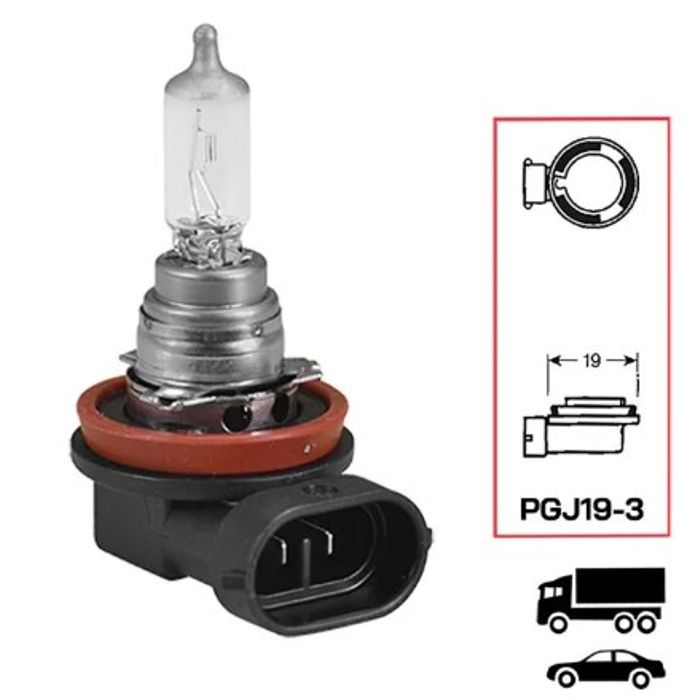 ISO14LX16 H16 12V - LAMPADA FAROL H16 12V 19W HALOGENA (EMB. COM 10 PECAS - VALOR UNITARIO) - PC