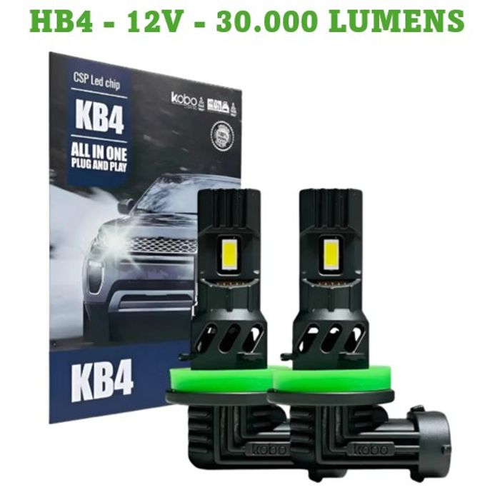 ISO14KB4HB4 12V - KIT LAMPADA LED MINI KB4 HB4 30000LM 6500K 12V (EMB. COM 02 PECAS - VALOR DO PAR) - KIT