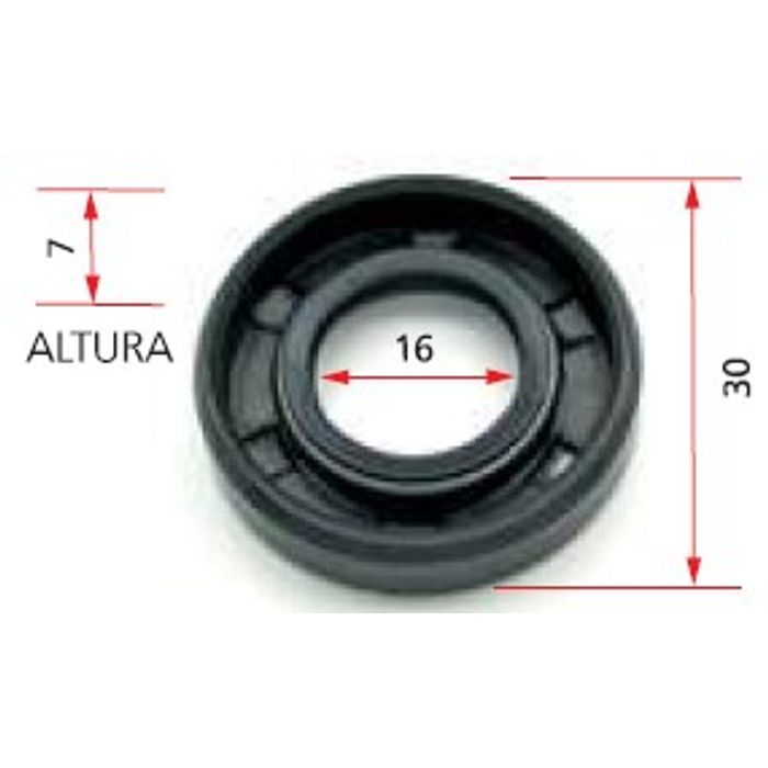 ISO7-3721 - RETENTOR ALTERNADOR L-200/ H100/ TOPIC - 16 X 30 X 7 MM (EMB. COM 01 PECA - VALOR UNITARIO) - PC