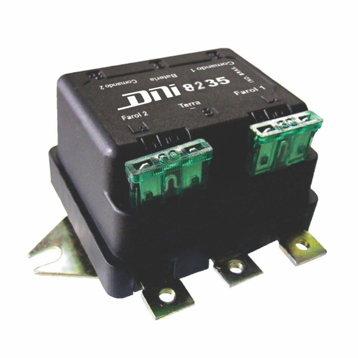 DNI8235 24V - RELE DUPLO FAROL 24V - 500W - 6 TERM. - PC