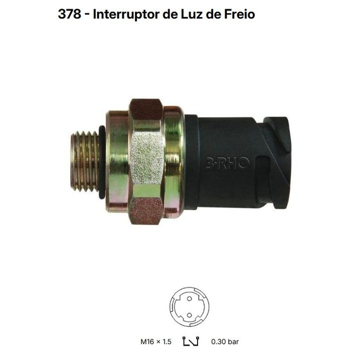 RHO0378 - INT. FREIO VOLVO/ 0.3 BAR/ FH/ FL/ FM/NH/ COM MOTORES SERIE D9  E D12 - PC
