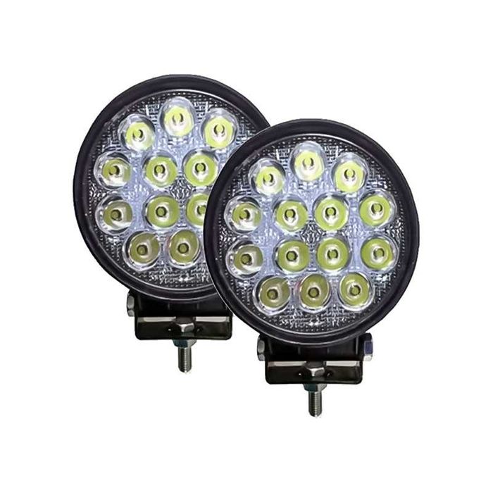 ISO17F2046 PAR - FAROL AUXILIAR 42W REDONDO 14 LEDS 108MM (EMB. COM 02 PECAS- VALOR DO PAR) - PR