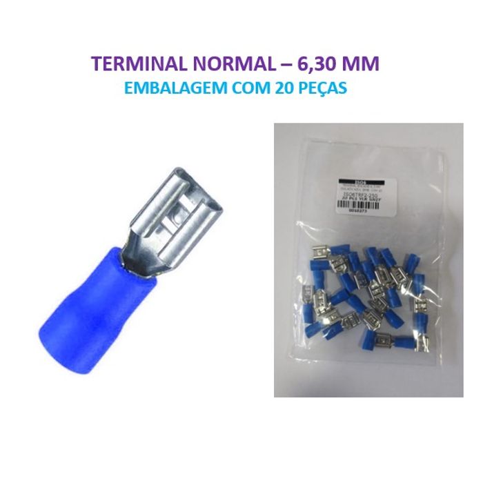 ISO6TRF2-250 - TERMINAL ENCAIXE 6,3 MM ISOLADO AZUL (EMB. COM 20 PEÇAS -  VALOR UNITARIO) - PC
