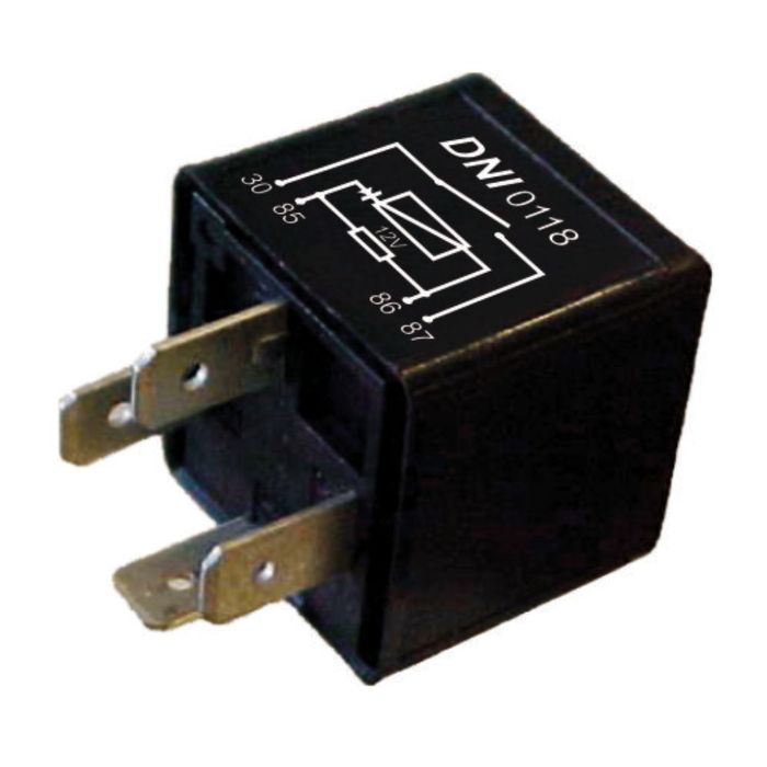 DNI0118 12V - RELE FORD/ MITSUB. C/ POLARIZACAO C/ DIODO E RESISTOR 4 TERM.  - PC