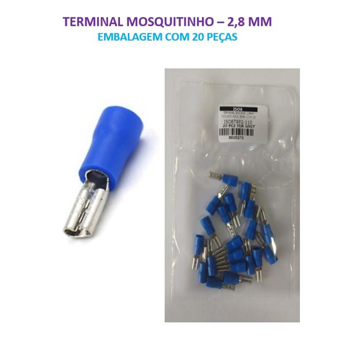 ISO6TRF2-110 - TERMINAL ENCAIXE 2.8MM ISOLADO AZUL (EMB. COM 20 PEÇAS - VALOR UNITARIO) - PC
