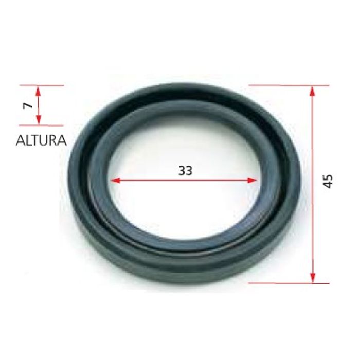 ISO7-3718 - RETENTOR PARTIDA BOSCH KB/ MB (RIGIDO C/ MOLA) - 33 X 45 X 7 MM (EMB. COM 01 PECA - VALOR UNITARIO) - PC